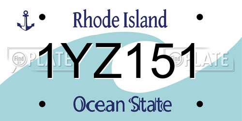 1YZ151 Rhode Island License Plate