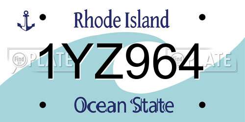 1YZ964 Rhode Island License Plate