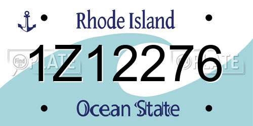 1Z12276 Rhode Island License Plate