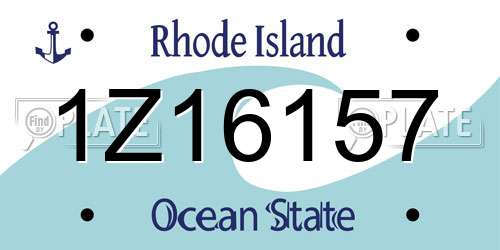1Z16157 Rhode Island License Plate