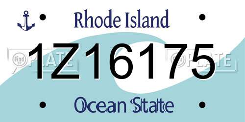 1Z16175 Rhode Island License Plate
