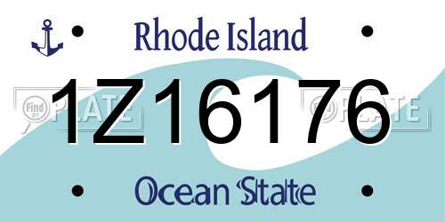 1Z16176 Rhode Island License Plate