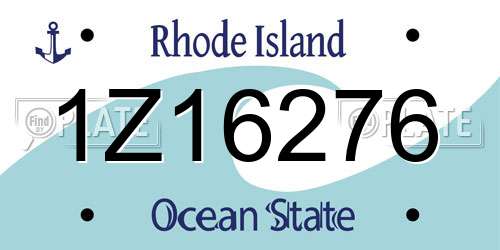 1Z16276 Rhode Island License Plate
