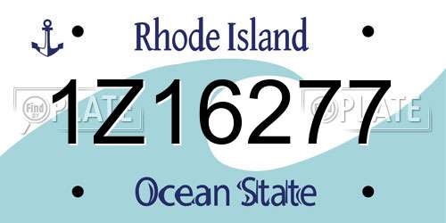 1Z16277 Rhode Island License Plate