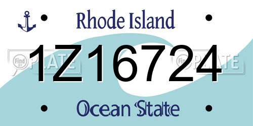 1Z16724 Rhode Island License Plate