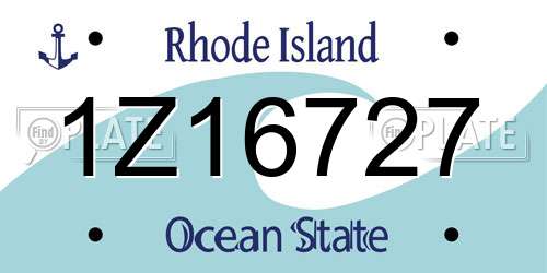 1Z16727 Rhode Island License Plate