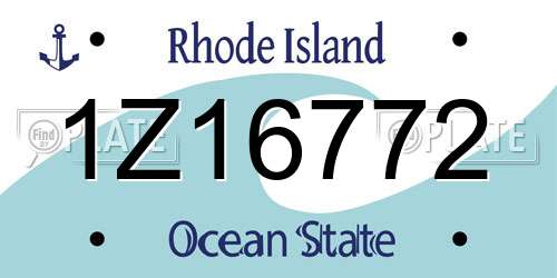 1Z16772 Rhode Island License Plate