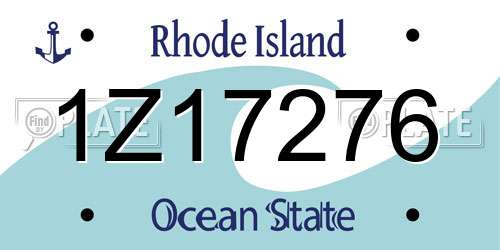 1Z17276 Rhode Island License Plate