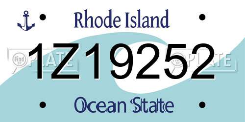 1Z19252 Rhode Island License Plate
