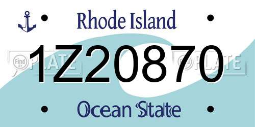 1Z20870 Rhode Island License Plate