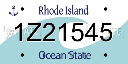 1Z21545 Rhode Island License Plate