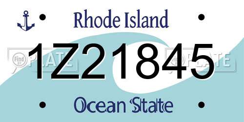 1Z21845 Rhode Island License Plate