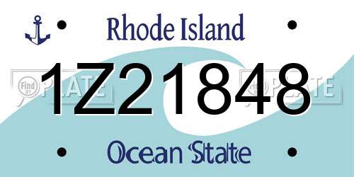 1Z21848 Rhode Island License Plate