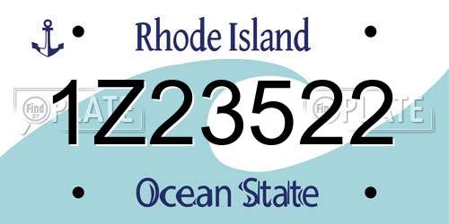 1Z23522 Rhode Island License Plate