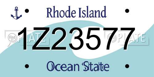 1Z23577 Rhode Island License Plate