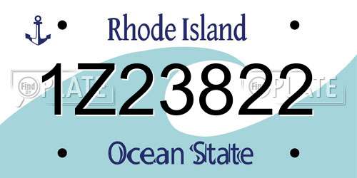1Z23822 Rhode Island License Plate