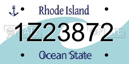 1Z23872 Rhode Island License Plate