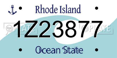1Z23877 Rhode Island License Plate