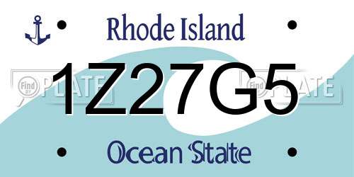 1Z27G5 Rhode Island License Plate