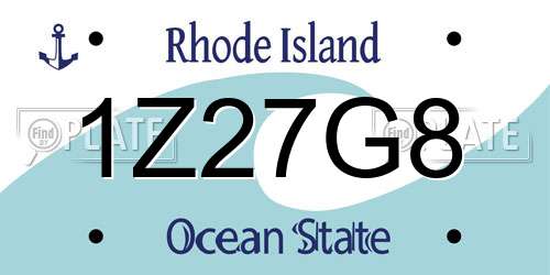 1Z27G8 Rhode Island License Plate