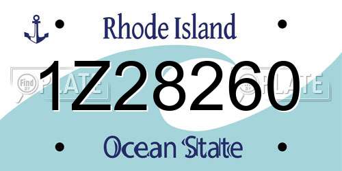 1Z28260 Rhode Island License Plate