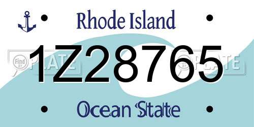 1Z28765 Rhode Island License Plate