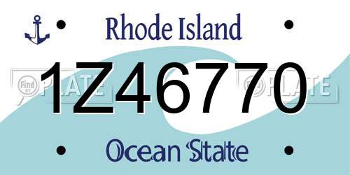 1Z46770 Rhode Island License Plate