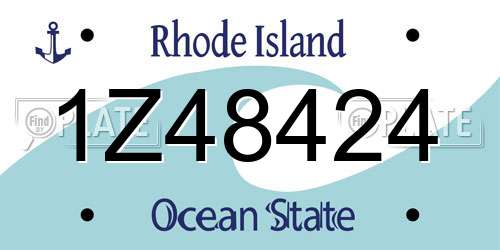 1Z48424 Rhode Island License Plate