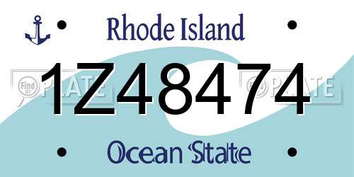 1Z48474 Rhode Island License Plate