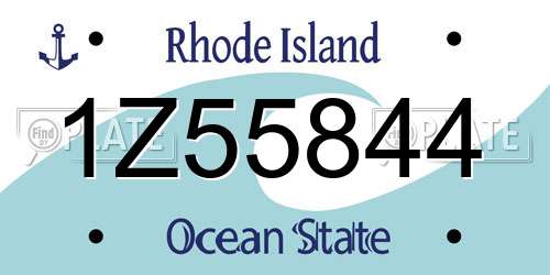 1Z55844 Rhode Island License Plate