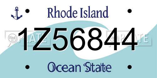 1Z56844 Rhode Island License Plate