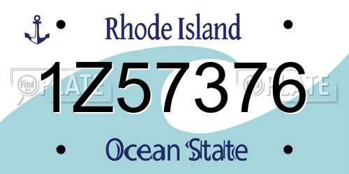 1Z57376 Rhode Island License Plate
