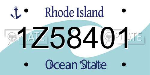 1Z58401 Rhode Island License Plate