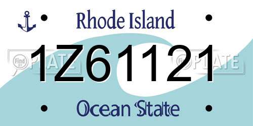 1Z61121 Rhode Island License Plate