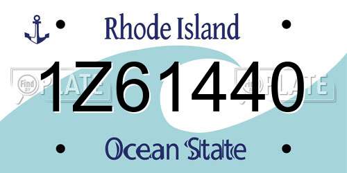 1Z61440 Rhode Island License Plate