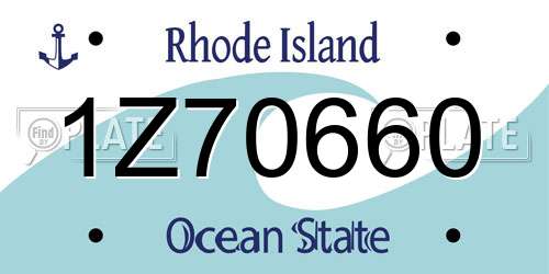 1Z70660 Rhode Island License Plate