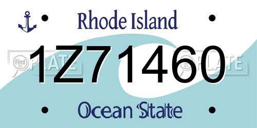 1Z71460 Rhode Island License Plate