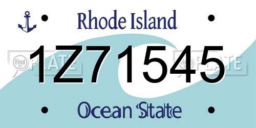 1Z71545 Rhode Island License Plate