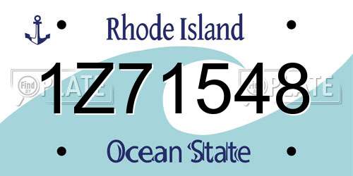 1Z71548 Rhode Island License Plate