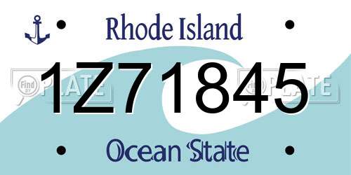 1Z71845 Rhode Island License Plate