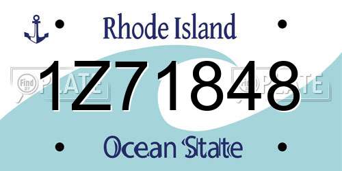 1Z71848 Rhode Island License Plate