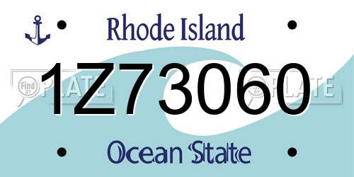1Z73060 Rhode Island License Plate