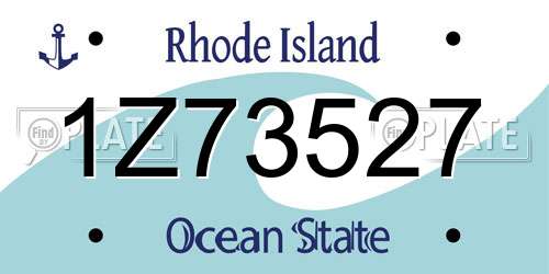 1Z73527 Rhode Island License Plate