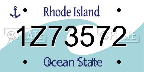 1Z73572 Rhode Island License Plate
