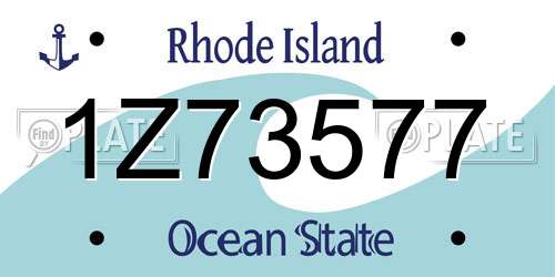 1Z73577 Rhode Island License Plate