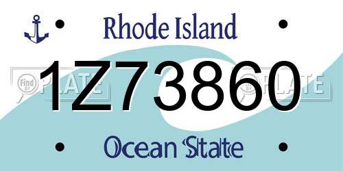 1Z73860 Rhode Island License Plate