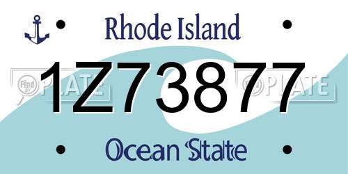 1Z73877 Rhode Island License Plate