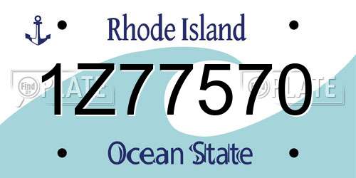 1Z77570 Rhode Island License Plate