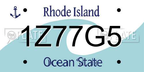 1Z77G5 Rhode Island License Plate