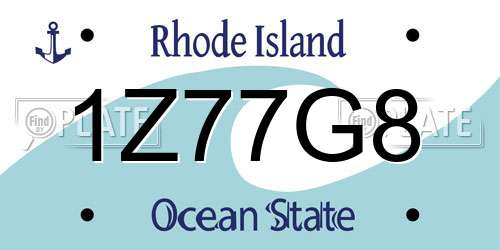 1Z77G8 Rhode Island License Plate